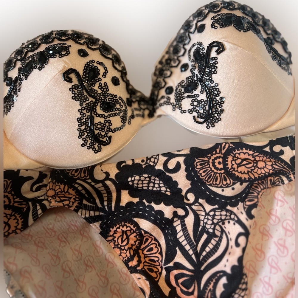 Victorias Secret Pink and Black Bathing Suit